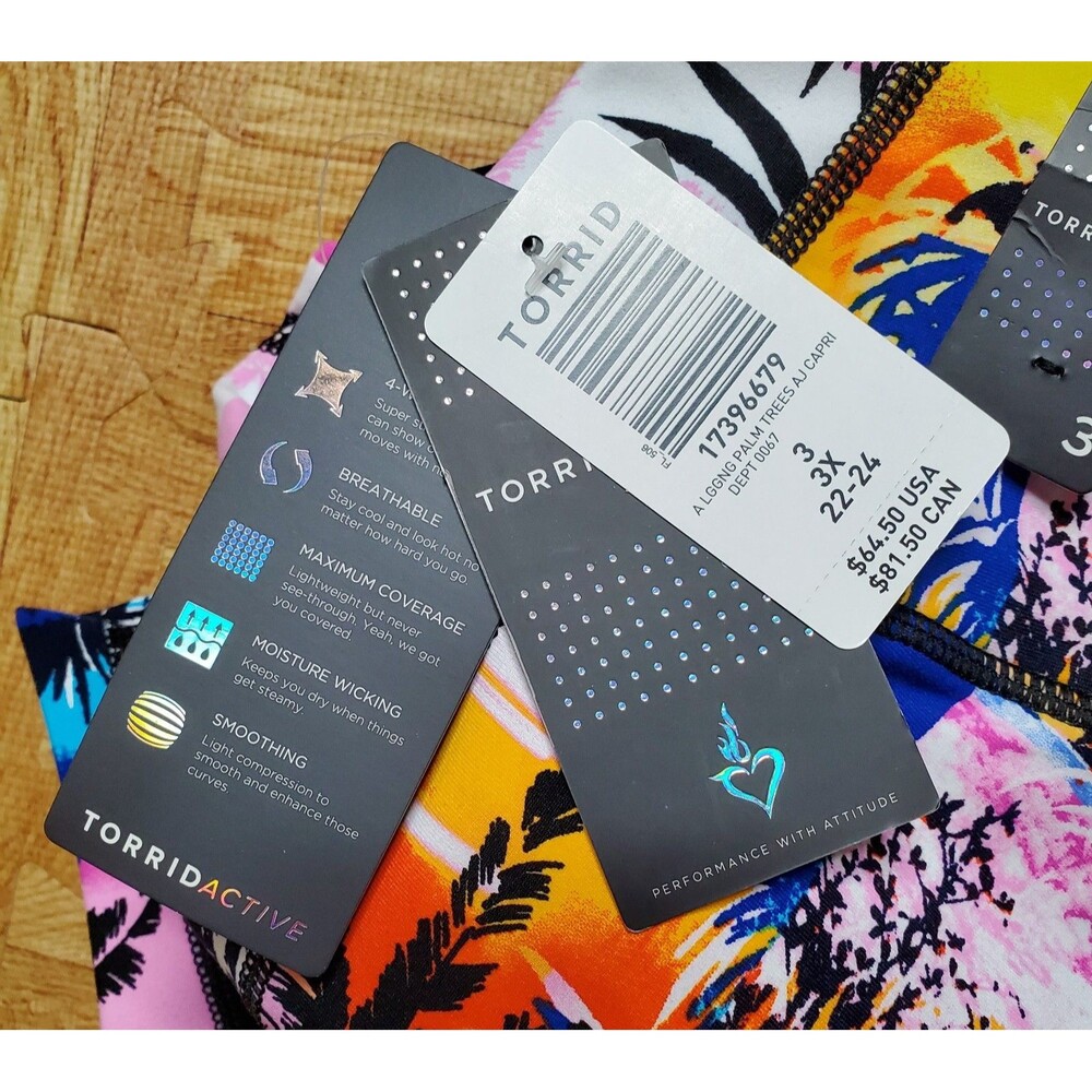 Torrid Performance Capri Active Legging Palm Tree… - image 4